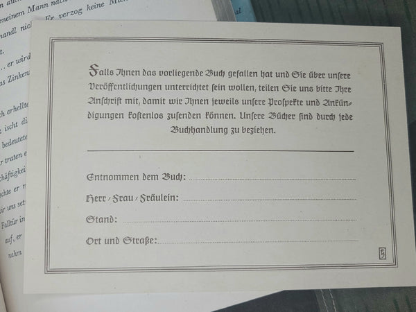 1941 "An Dich im Felde" Book