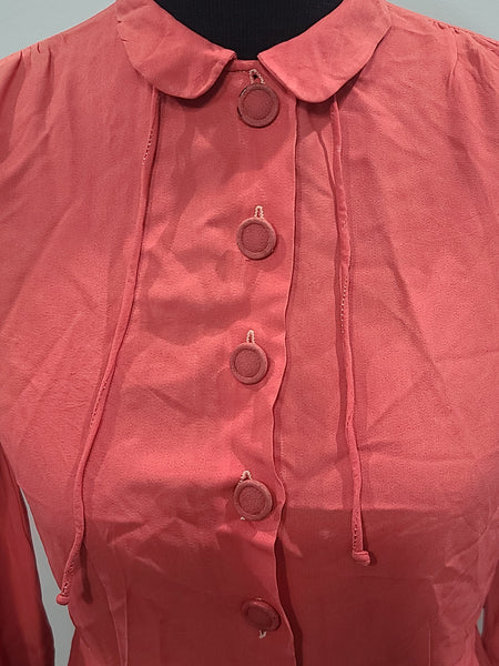 Pink Blouse with Balloon Sleeves <br> (B-37" W-31")