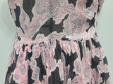 Pink and Black Flower Dress <br> (B-32" W-23" H-full)