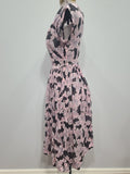 Pink and Black Flower Dress <br> (B-32" W-23" H-full)