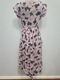 Pink and Black Flower Dress <br> (B-32" W-23" H-full)