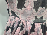 Pink and Black Flower Dress <br> (B-32" W-23" H-full)