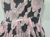 Pink and Black Flower Dress <br> (B-32" W-23" H-full)