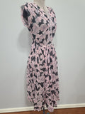 Pink and Black Flower Dress <br> (B-32" W-23" H-full)