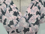 Pink and Black Flower Dress <br> (B-32" W-23" H-full)
