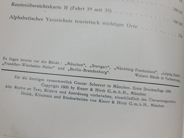 Sonnabend Sonntag in Auto Dresden Touring Book 1935