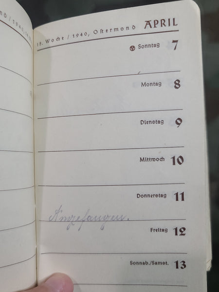 1940 Pocket Calendar Book from a Thief (Interesting Story)