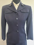 Navy WAVES Uniform: Jacket, Skirt & Blouse <br> (B-34" W-28" H-38")