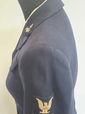 Navy WAVES Uniform: Jacket, Skirt & Blouse <br> (B-34" W-28" H-38")