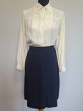 Navy WAVES Uniform: Jacket, Skirt & Blouse <br> (B-34" W-28" H-38")