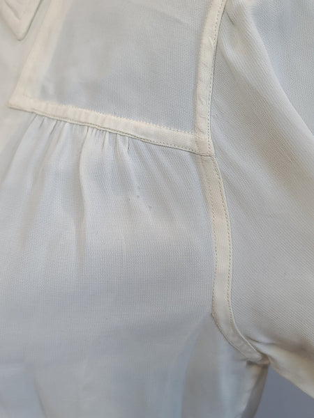 Navy WAVES Uniform: Jacket, Skirt & Blouse <br> (B-34" W-28" H-38")