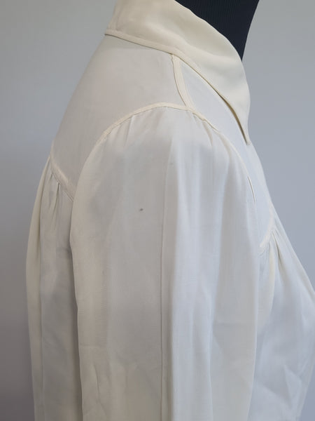 Navy WAVES Uniform: Jacket, Skirt & Blouse <br> (B-34" W-28" H-38")