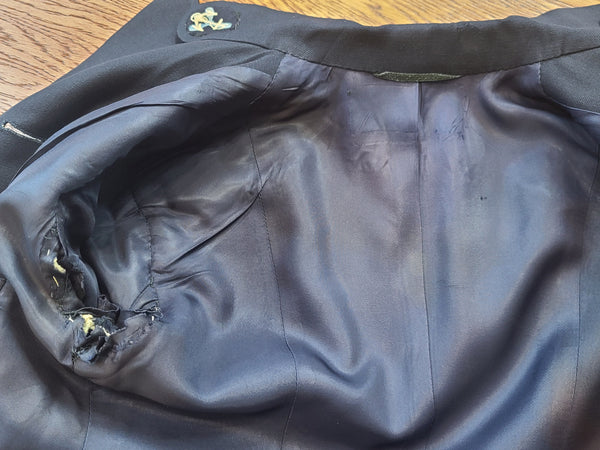 Navy WAVES Uniform: Jacket, Skirt & Blouse <br> (B-34" W-28" H-38")