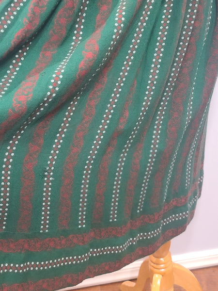 German Green Long Sleeve Dirndl Dress <br> (B-38" W-30")