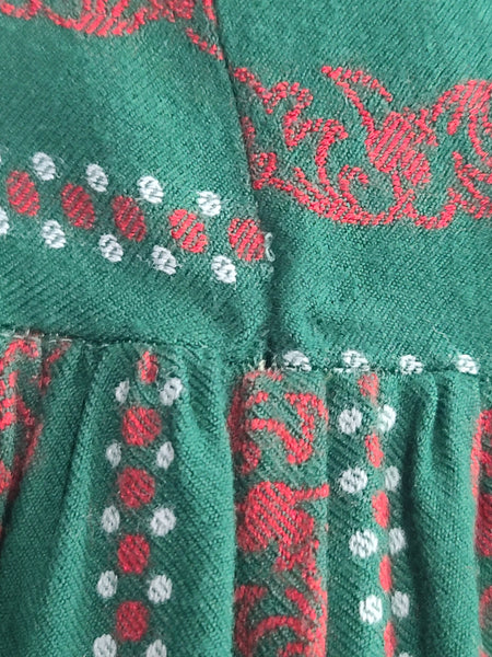 German Green Long Sleeve Dirndl Dress <br> (B-38" W-30")