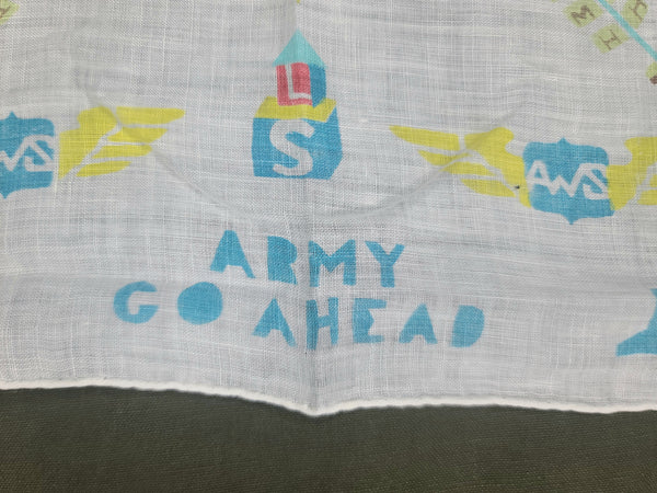Aircraft Warning Service Army Signals Sweetheart Hankie Portland
