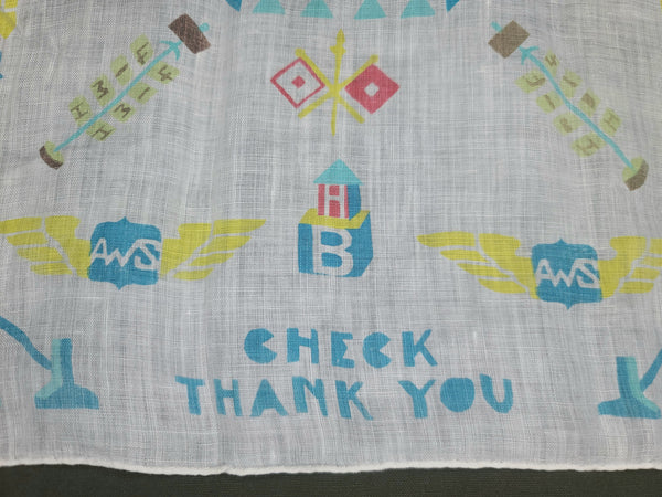 Aircraft Warning Service Army Signals Sweetheart Hankie Portland