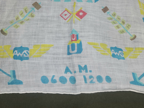 Aircraft Warning Service Army Signals Sweetheart Hankie Portland