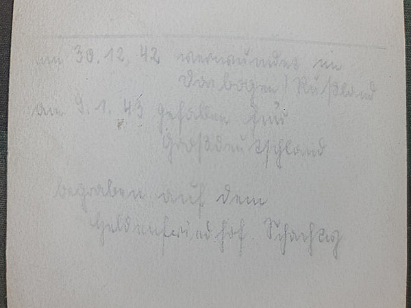 Picture and Post Card Fallen In Russia 1943