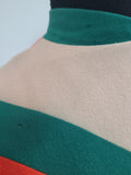 Bright Orange Green and Tan Dress <br> (B-38" W-27" H-42")