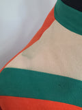 Bright Orange Green and Tan Dress <br> (B-38" W-27" H-42")