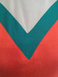 Bright Orange Green and Tan Dress <br> (B-38" W-27" H-42")