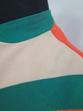 Bright Orange Green and Tan Dress <br> (B-38" W-27" H-42")