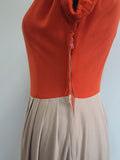 Bright Orange Green and Tan Dress <br> (B-38" W-27" H-42")