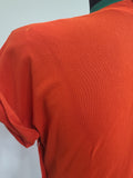 Bright Orange Green and Tan Dress <br> (B-38" W-27" H-42")