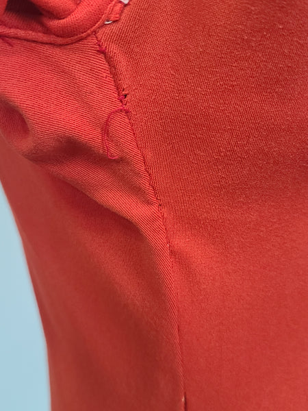 Bright Orange Green and Tan Dress <br> (B-38" W-27" H-42")