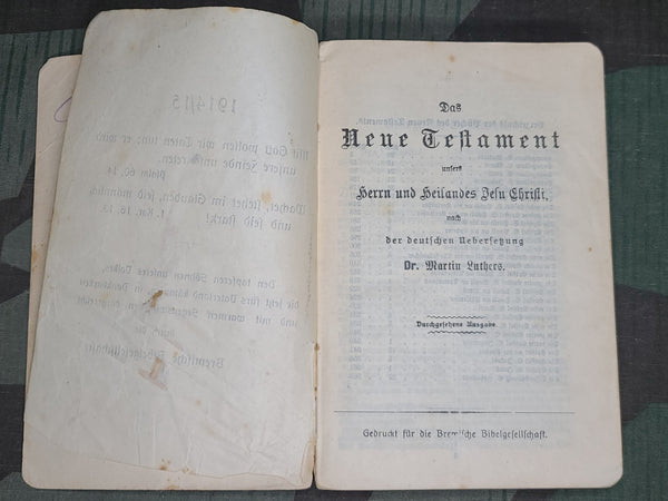 WWI German Soldier's Bible New Testament & Psalms 1914/15