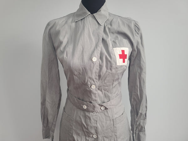 American Red Cross Gray Lady Uniform Dress & Hat <br> (B-38" W-29" H-37")