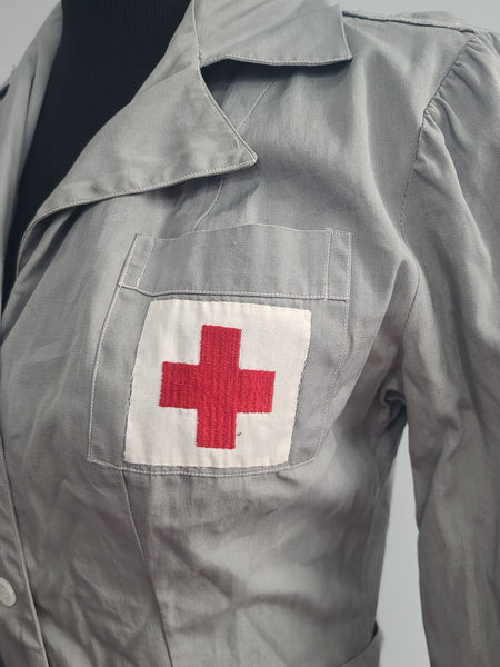 American Red Cross Gray Lady Uniform Dress & Hat <br> (B-38" W-29" H-37")