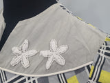 Gray and Yellow Plaid Dress <br> (B-38" W-29" H-34")