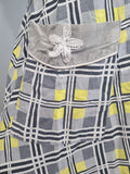 Gray and Yellow Plaid Dress <br> (B-38" W-29" H-34")