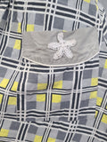 Gray and Yellow Plaid Dress <br> (B-38" W-29" H-34")