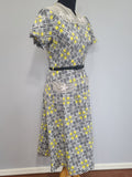 Gray and Yellow Plaid Dress <br> (B-38" W-29" H-34")