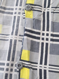 Gray and Yellow Plaid Dress <br> (B-38" W-29" H-34")