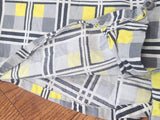 Gray and Yellow Plaid Dress <br> (B-38" W-29" H-34")