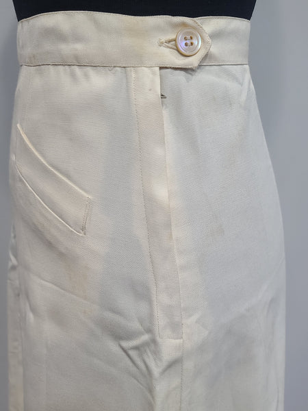 Navy WAVES White Uniform Jacket & Skirt <br> (B-38" W-26" H-38")