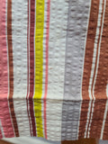 Brown Seersucker Colorful Stripe Wrap Dress <br> (B-42" W-35" H-47")