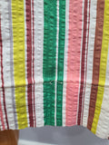 Brown Seersucker Colorful Stripe Wrap Dress <br> (B-42" W-35" H-47")