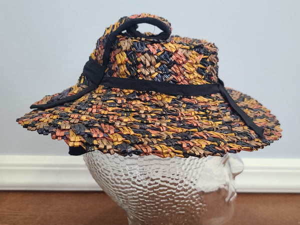 German Colorful Straw Tilt Hat