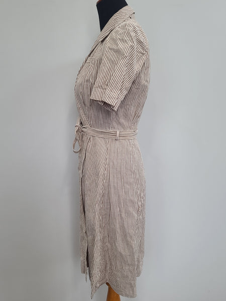 ANC Seersucker Hospital Dress and Hat <br> (B-36" W-26.5" H-36")