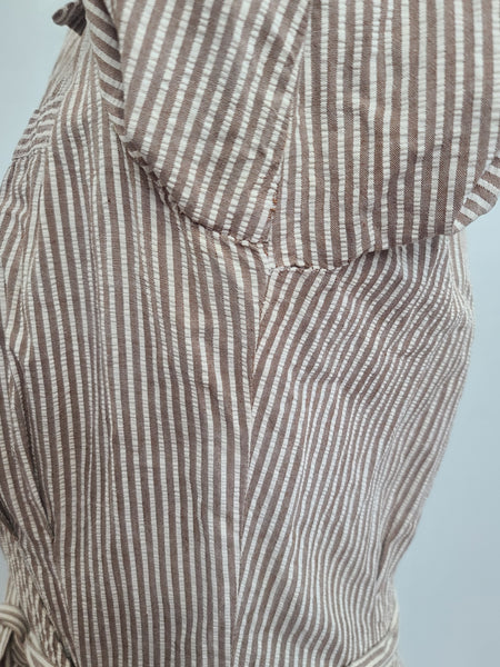 ANC Seersucker Hospital Dress and Hat <br> (B-36" W-26.5" H-36")