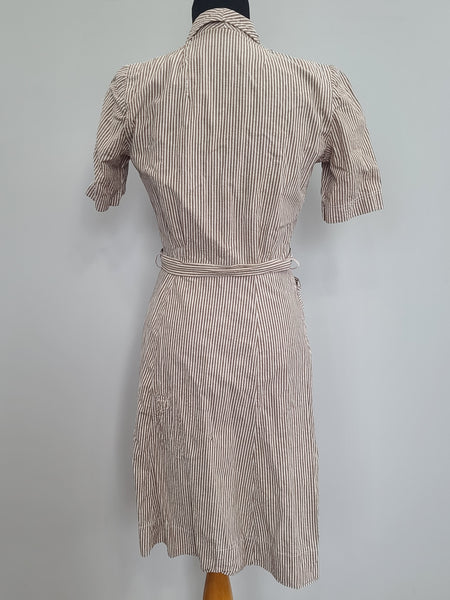ANC Seersucker Hospital Dress and Hat <br> (B-36" W-26.5" H-36")