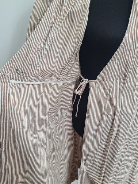 ANC Seersucker Hospital Dress and Hat <br> (B-36" W-26.5" H-36")