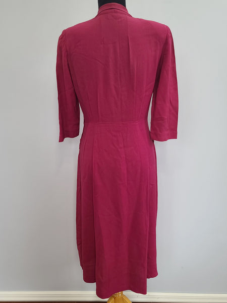 Fuchsia Rayon Dress <br> (B-37" W-30" H-42")
