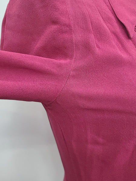 Fuchsia Rayon Dress <br> (B-37" W-30" H-42")