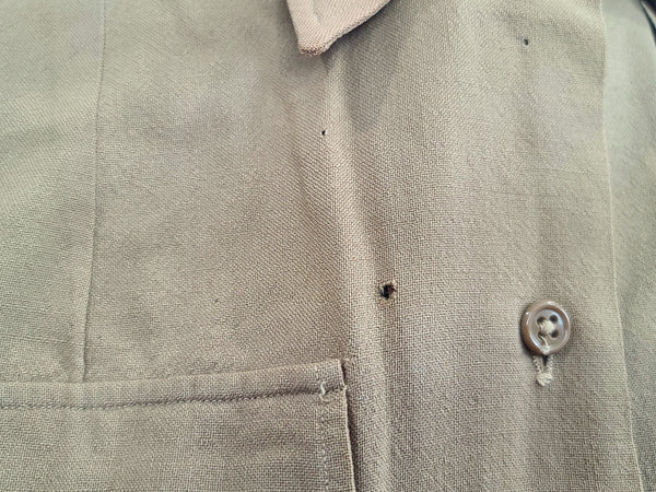 AS-IS Women's Khaki Wool Blouse <br> (39" Bust)